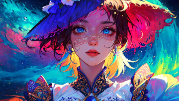 Картинка аниме unknown +другое+ нейросети графика нейроарт ai art нейронные сети рисунки нейро искусство лицо девушки