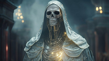 Картинка фэнтези нежить нейросети графика нейроарт ai art нейронные сети рисунки нейро искусство череп