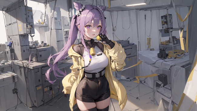 Обои картинки фото аниме, unknown,  другое , нейросети, графика, нейроарт, ai, art, нейронные, сети, рисунки, нейро, искусство, девушка, в, лаборатории