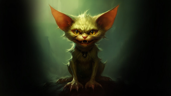 Обои картинки фото фэнтези, существа, кот, гоблин