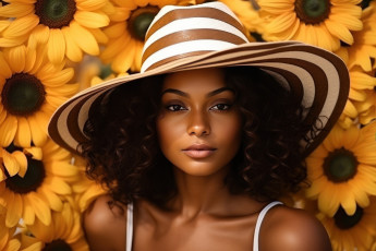 Картинка 3д+графика портреты+и+лица+ portraits+and+faсes брюнетка шляпа