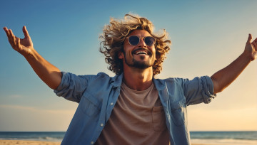 Картинка мужчины -unsort рыжий очки жест улыбка