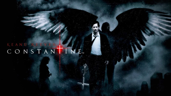 Обои картинки фото кино фильмы, constantine, ангел, крылья, персонажи, константин, крест