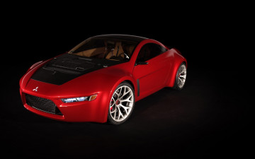 Картинка автомобили mitsubishi красный