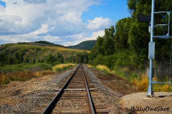 Картинка разное транспортные средства магистрали лес горы рельсы шпалы