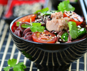 Картинка еда салаты +закуски кунжут лапша помидор