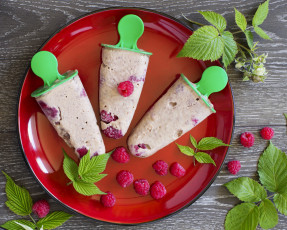 обоя еда, мороженое,  десерты, малина