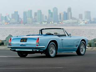 обоя автомобили, maserati, голубой, spyder, 3500