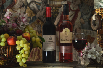 Картинка еда напитки +вино виноград бутылки