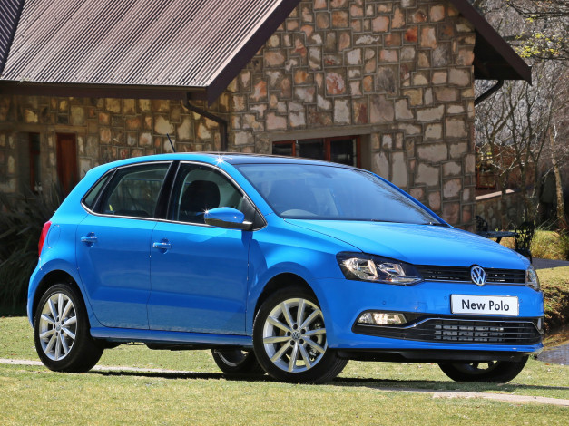 Обои картинки фото автомобили, volkswagen, polo, 2014г, typ, 6r, za-spec, синий