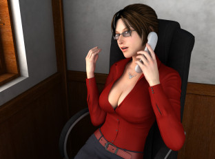 Картинка 3д+графика люди+ people кофточка телефон фон взгляд девушка