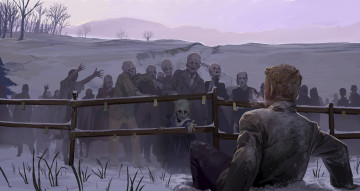 Картинка рисованное -+другое зомби фон взгляд мужчина