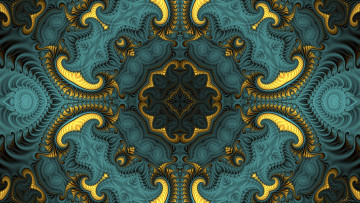 Картинка 3д+графика фракталы+ fractal цвета узор фон