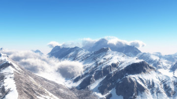 Картинка 3д+графика природа+ nature снег горы