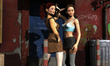 Картинка 3д+графика люди+ people фон взгляд девушки