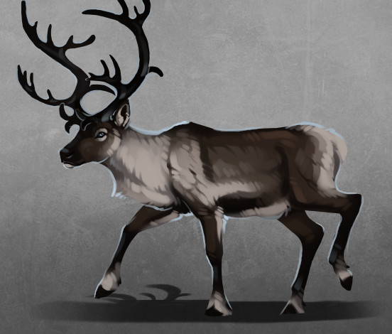 Обои картинки фото рисованное, животные,  олени, рога, фон, олень