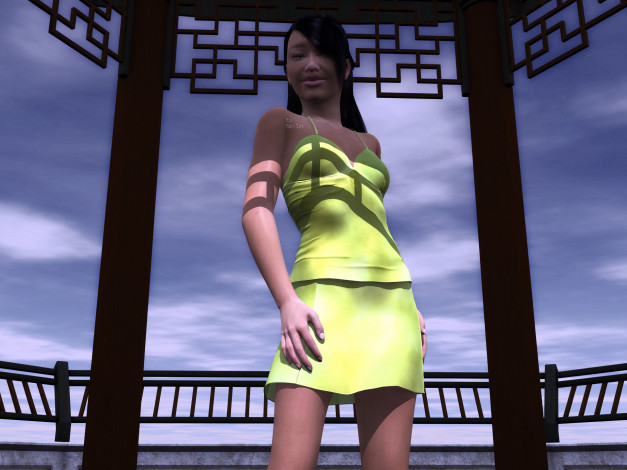 Обои картинки фото 3д графика, люди , people, фон, взгляд, девушка