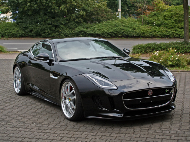 Обои картинки фото автомобили, jaguar, arden, coupе, f-type, r, темный, 2014г