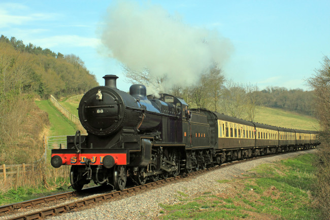 Обои картинки фото техника, паровозы, дорога, железная, паровоз, рельсы