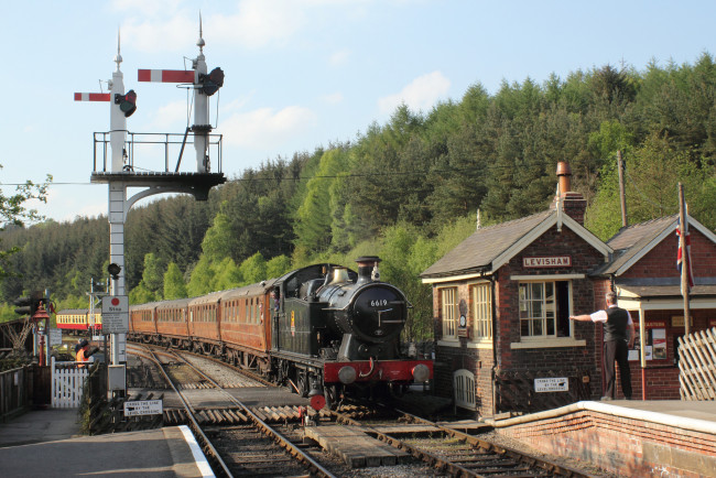 Обои картинки фото техника, паровозы, рельсы, паровоз, дорога, железная