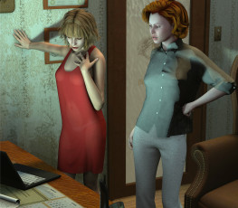 Картинка 3д+графика люди+ people фон взгляд девушки