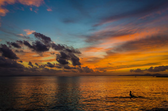 Картинка природа моря океаны лето пейзаж закат океан