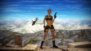 Картинка 3д+графика фантазия+ fantasy lara croft фон взгляд девушка