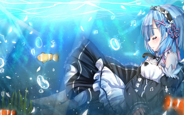 Картинка аниме re +zero+kara+hajimeru+isekai+seikatsu девушка взгляд фон