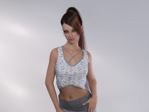 Картинка 3д+графика люди+ people девушка взгляд фон