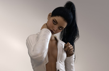 Картинка 3д+графика люди+ people девушка фон взгляд