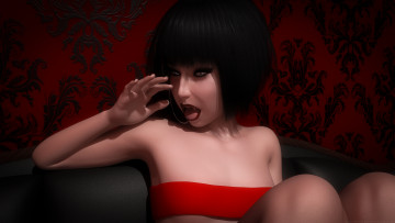 Картинка 3д+графика существа+ creatures фон взгляд девушка вампир