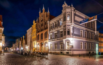 Картинка германия города -+улицы +площади +набережные здания ночь столы стулья