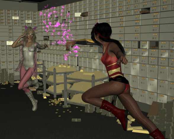 Обои картинки фото 3д графика, фантазия , fantasy, девушки, фон, взгляд