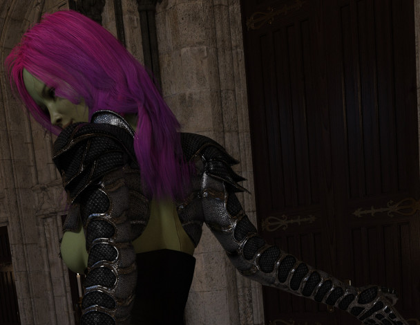 Обои картинки фото 3д графика, _science fiction, девушка, взгляд, фон