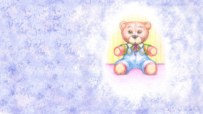 Обои картинки фото рисованное, мишки тэдди, комбинезон, рубашка