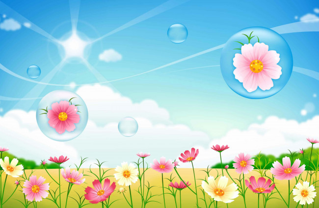 Обои картинки фото векторная графика, цветы , flowers, цветы, фон