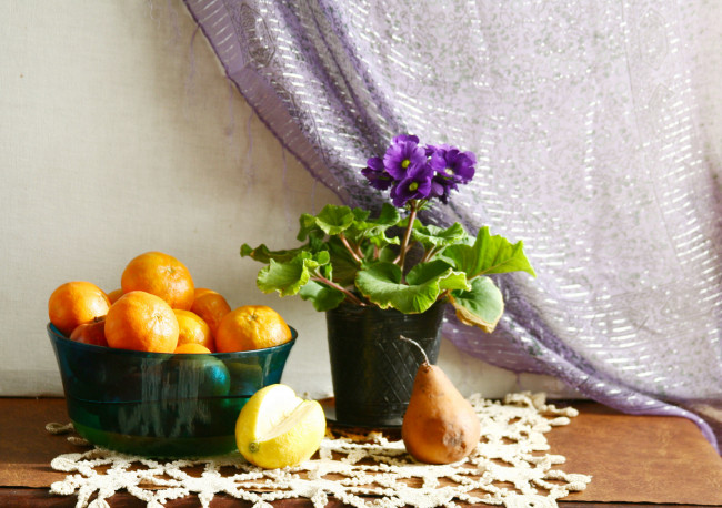 Обои картинки фото еда, натюрморт, фрукты, цветы