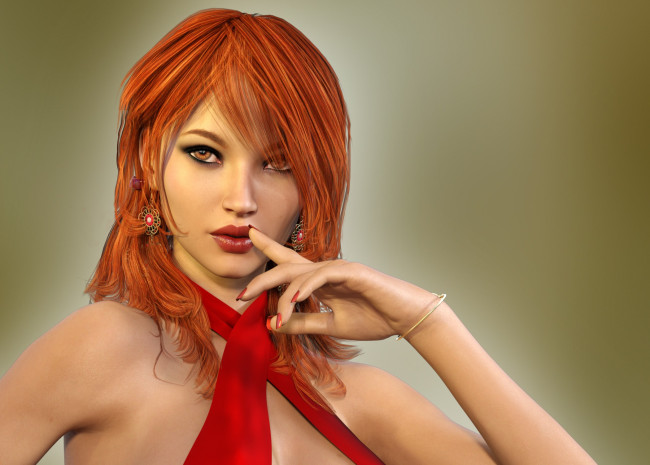 Обои картинки фото 3д графика, портрет , portraits, девушка, взгляд, фон