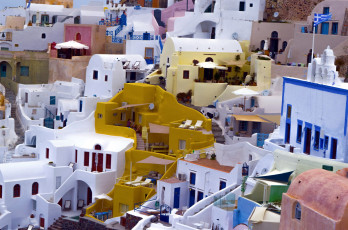 Картинка города санторини+ греция панорама