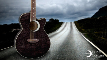 Картинка музыка -музыкальные+инструменты дорога природа гитара