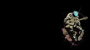 Картинка музыка -рисованные +графика скафандр гитара космонавт