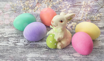 Картинка праздничные пасха яйца кролик