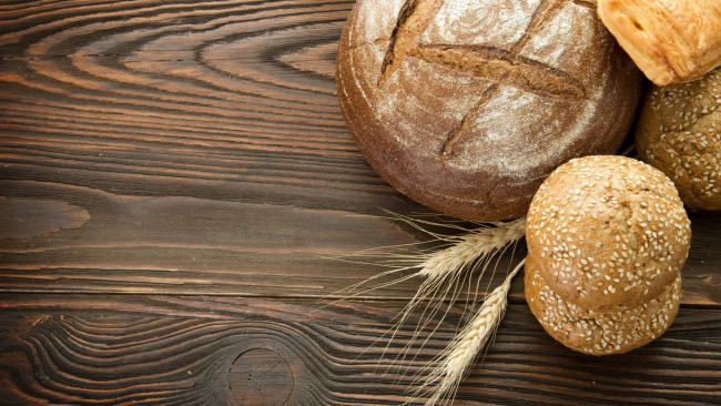 Обои картинки фото еда, хлеб,  выпечка, колоски, булочки, кунжут