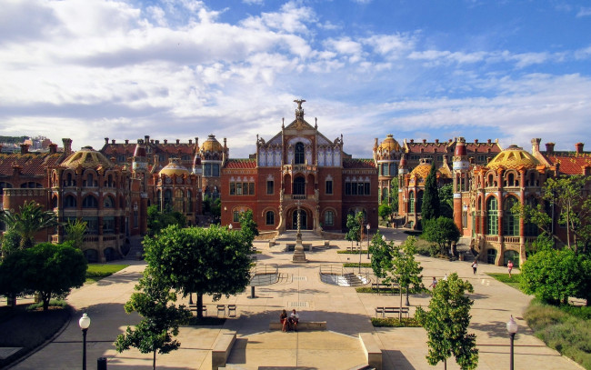 Обои картинки фото города, барселона , испания, сквер