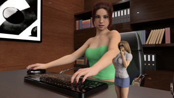 Картинка 3д+графика фантазия+ fantasy фон взгляд девушки