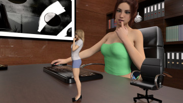 обоя 3д графика, фантазия , fantasy, фон, взгляд, девушки