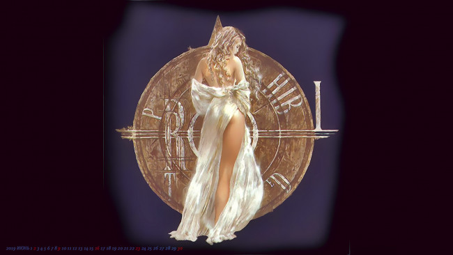 Обои картинки фото календари, фэнтези, 2019, calendar, женщина, профиль, девушка, блондинка