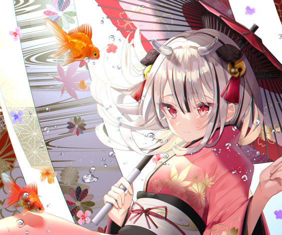 Обои картинки фото аниме, животные,  существа, девушка