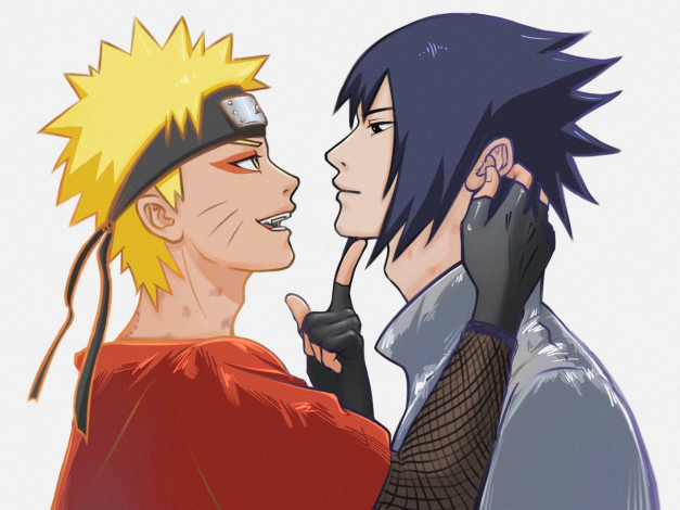 Обои картинки фото аниме, naruto, узумаки, наруто, учиха, саске