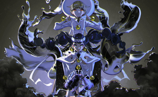 Обои картинки фото аниме, магия,  колдовство,  halloween, девушка